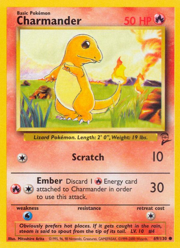 Charmander (69/130) - Base Set 2 Pokémon Card