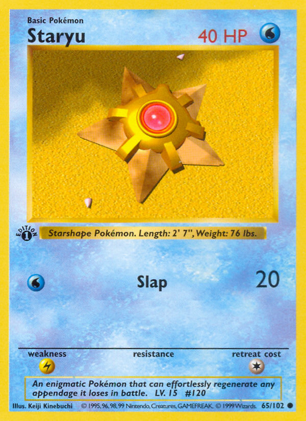 Staryu (65/102) - Base (1st Edition) Pokémon Card