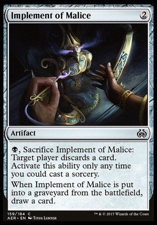 Implement of Malice (Aether Revolt) Trading Card