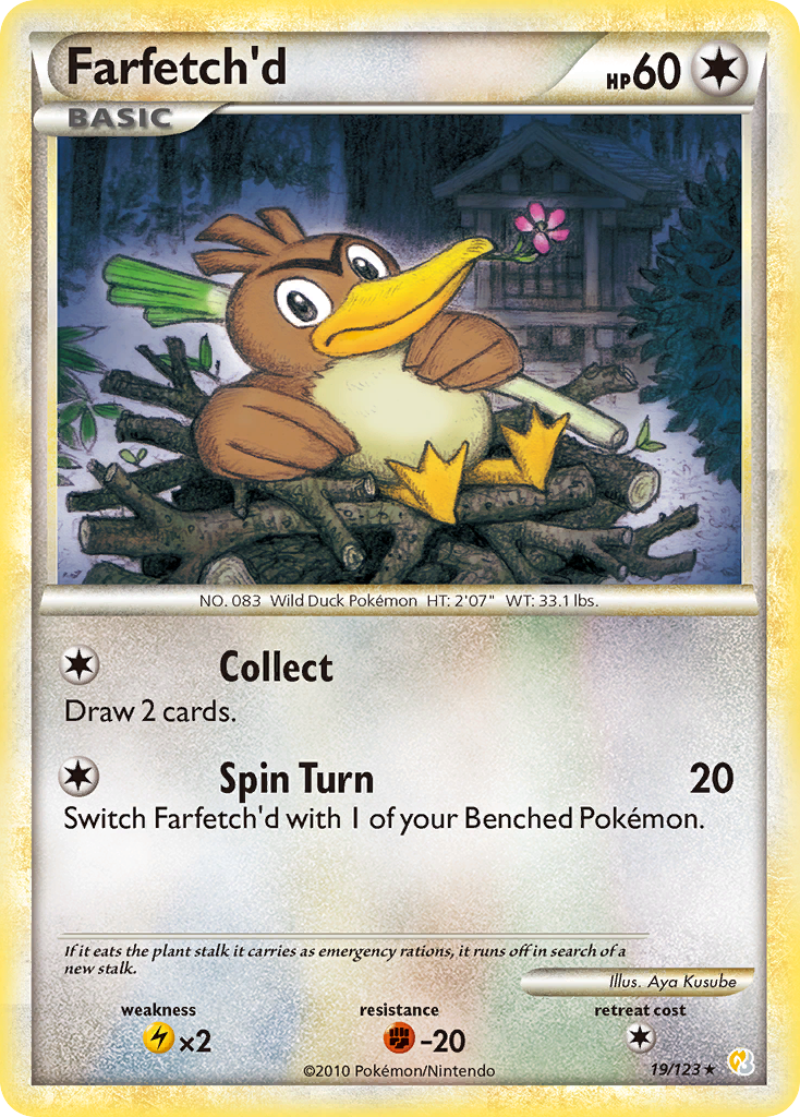 Farfetch'd (19/123) - HeartGold & SoulSilver Pokémon Card