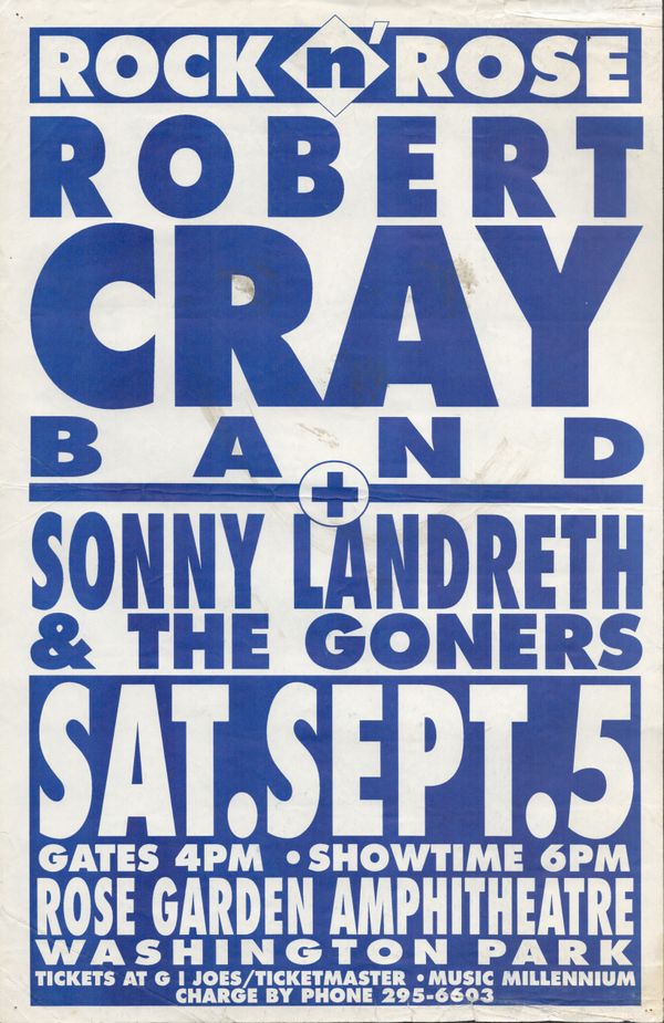 Robert Cray Band Rose Garden Amphitheatre Value - GoCollect (robert ...