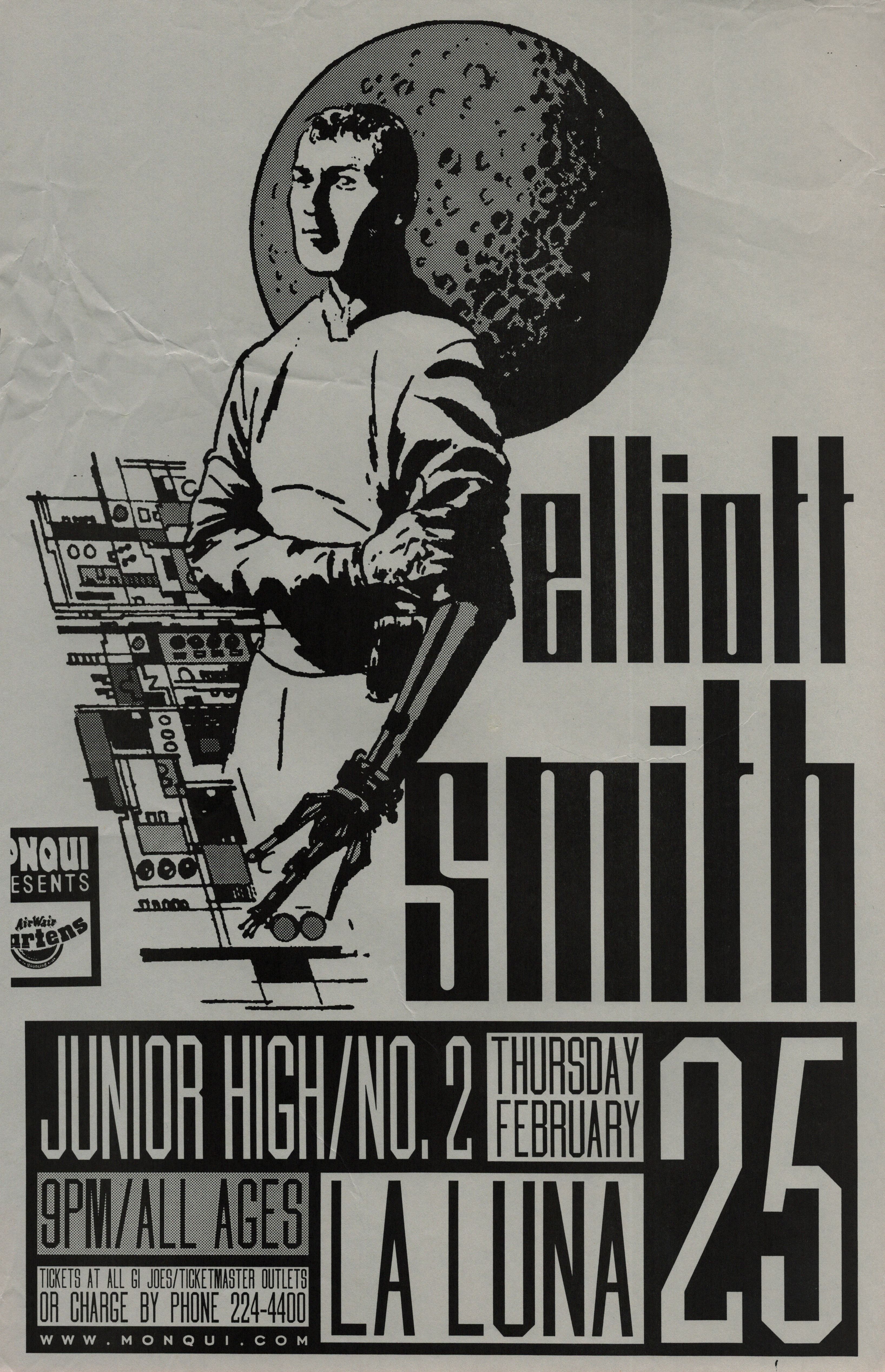 MXP-203.1 Elliott Smith 1999 La Luna  Feb 25 Concert Poster