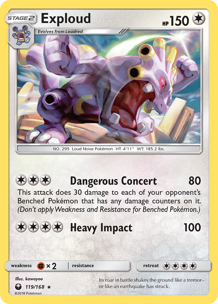 Exploud (119/168) - Celestial Storm Pokémon Card