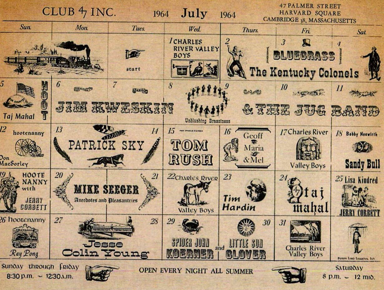 AOR-1.81 Club 47 July Calendar 1964 Concert Poster