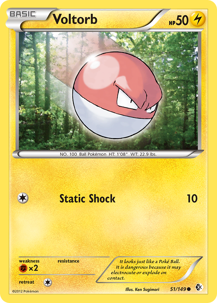 Voltorb (51/149) - Boundaries Crossed Pokémon Card