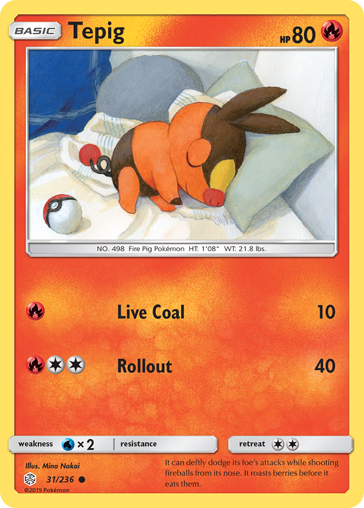 Tepig (31/236) - Cosmic Eclipse Pokémon Card