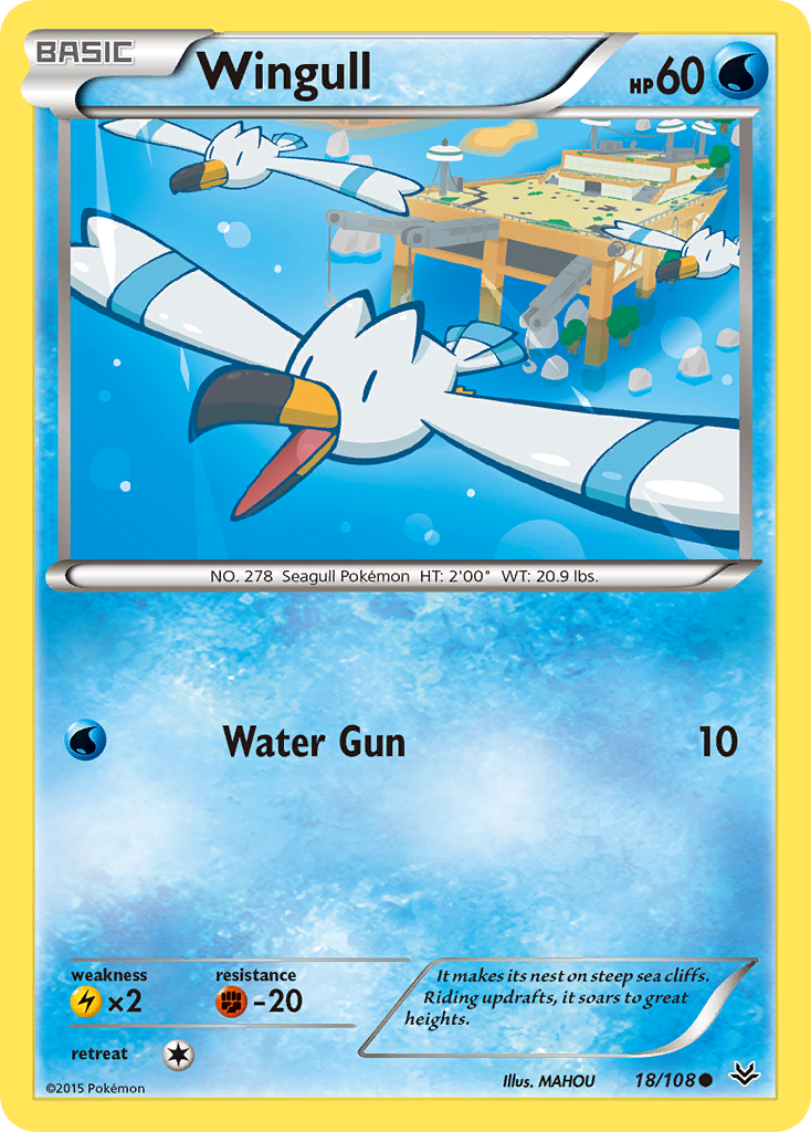 Wingull (18/108) - Roaring Skies Pokémon Card