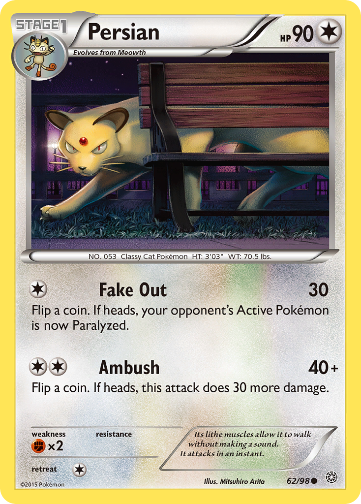 Persian (62/98) - Ancient Origins Pokémon Card