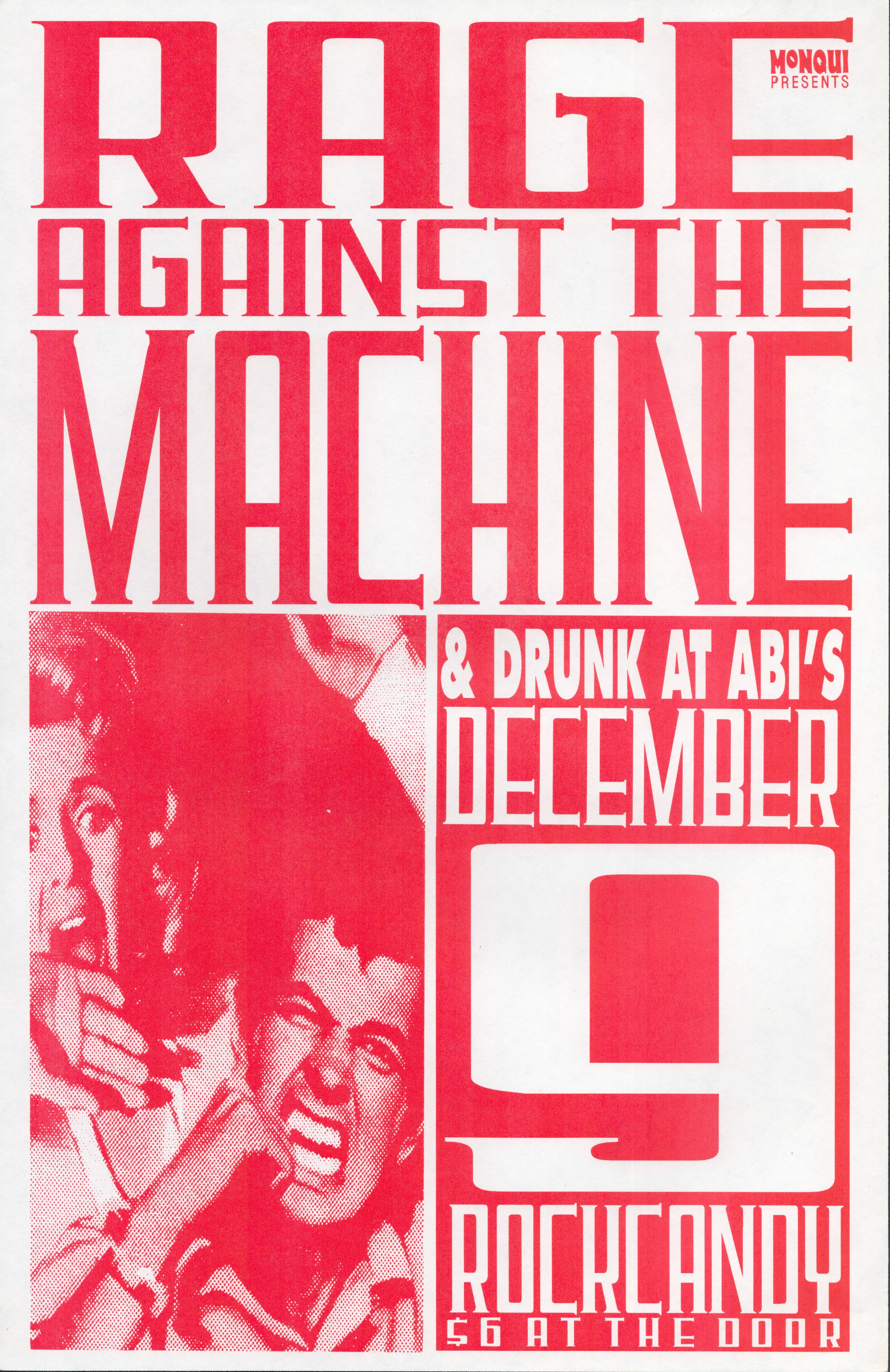MXP-216.12 Rage Against The Machine 1992 Rockcandy  Dec 9 Concert Poster