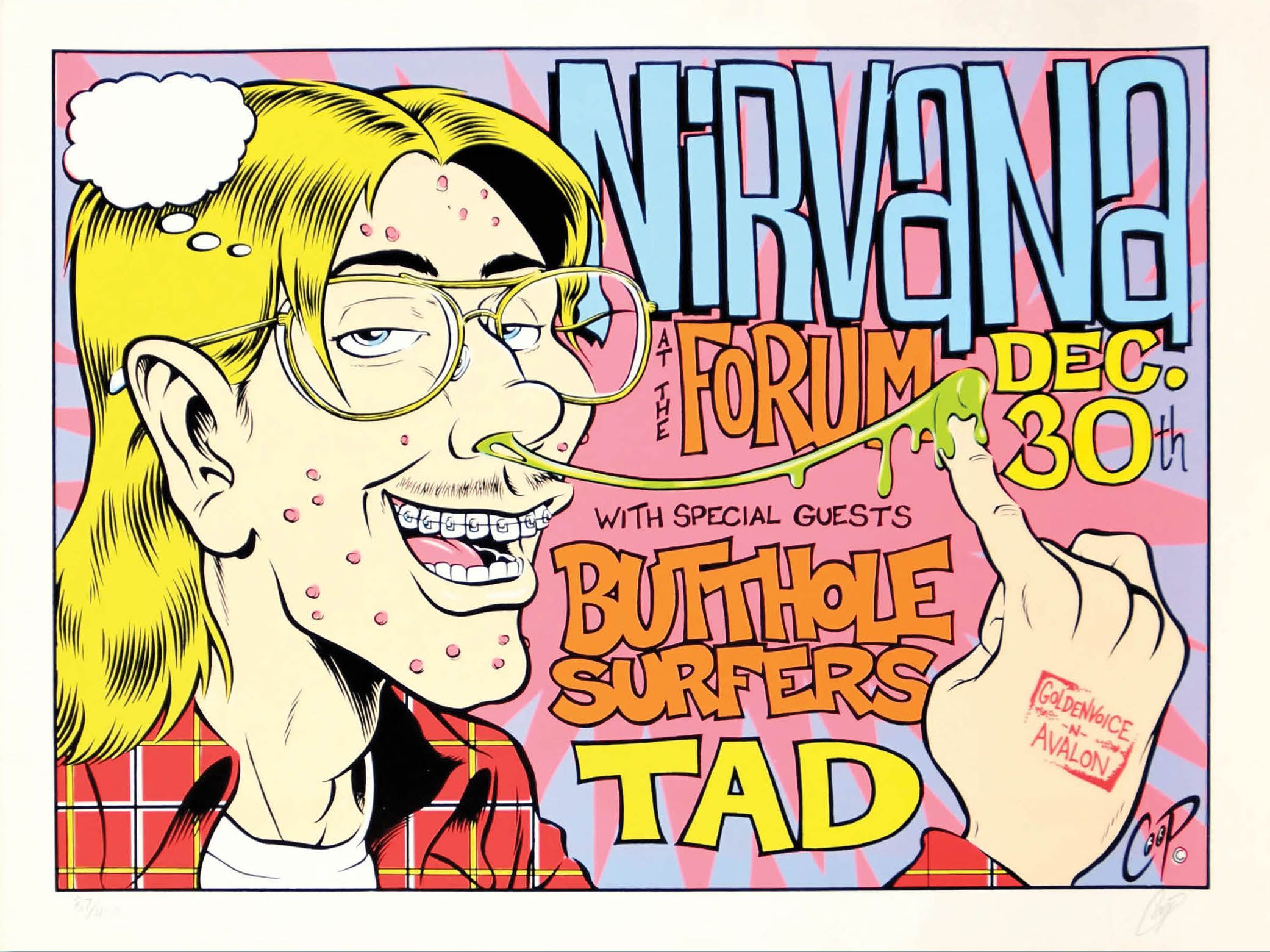 Nirvana & Butthole Surfers The Forum 1993 Concert Poster