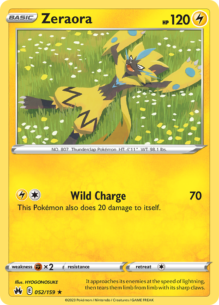 Zeraora (52/159) - Crown Zenith Pokémon Card