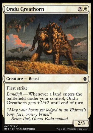 Ondu Greathorn (Battle for Zendikar) Trading Card