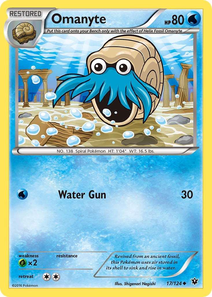 Helix Fossil Omanyte Pokémon Card