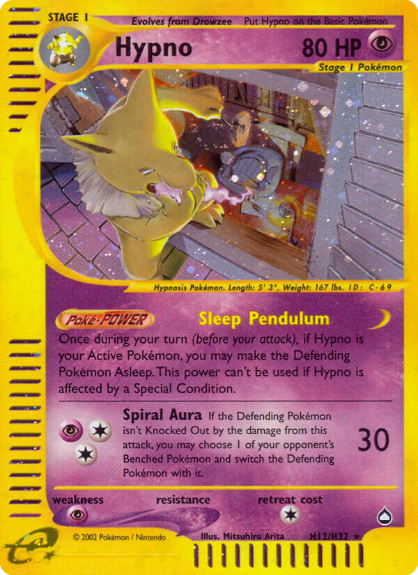 Hypno (H12) - Aquapolis Pokémon Card