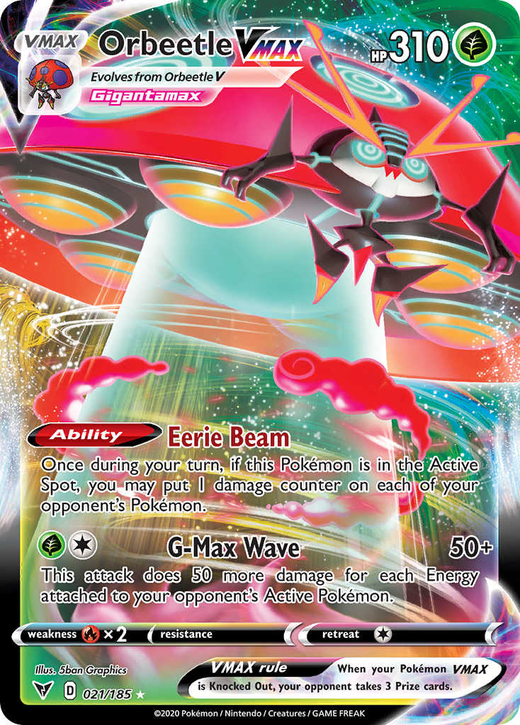 Orbeetle VMAX (21/185) - Vivid Voltage Pokémon Card