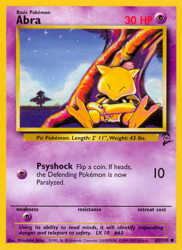 Abra (65/130) - Base Set 2 Pokémon Card