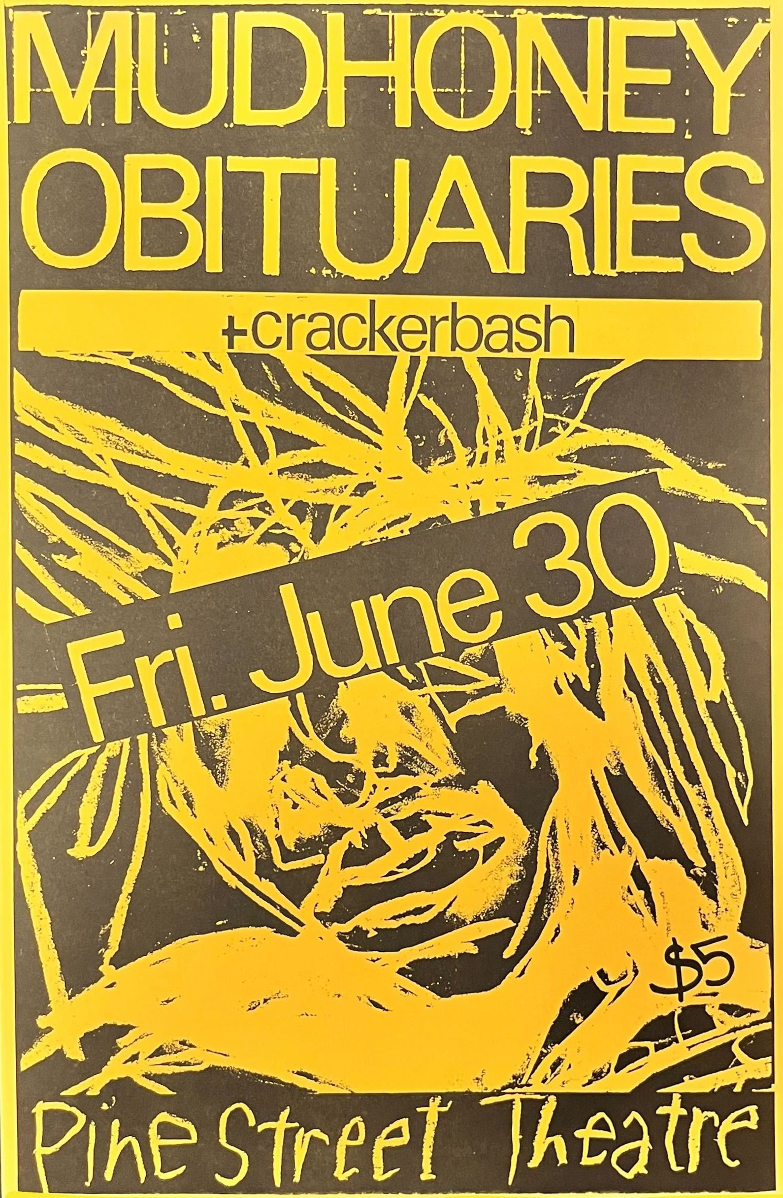 Mudhoney Pine St. Theatre 1990 Concert Poster