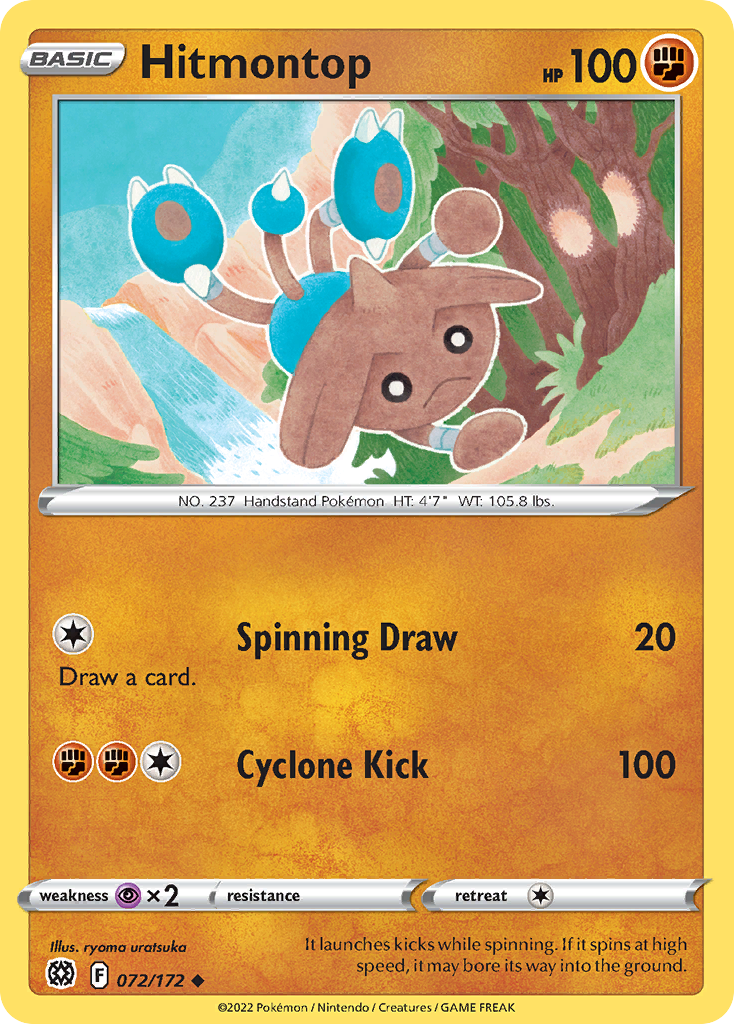 Hitmontop (72/172) - Brilliant Stars Pokémon Card