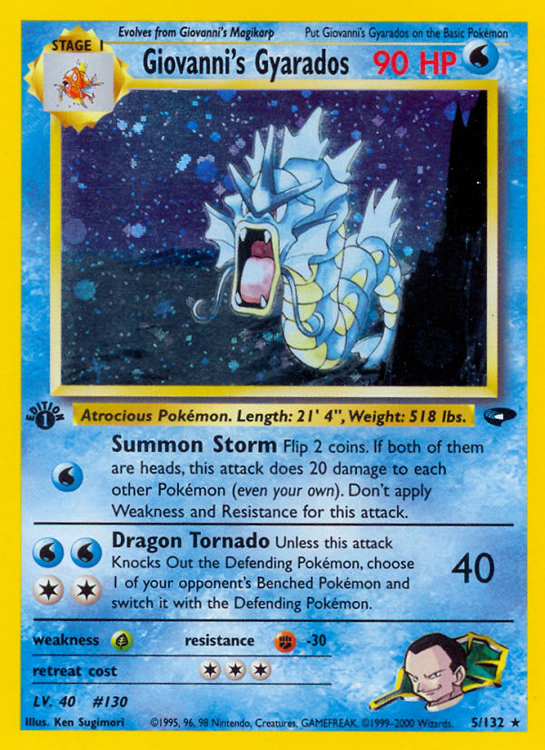 Giovanni's Gyarados (5/132) - Gym Challenge (1st Edition) Pokémon Card