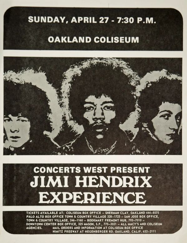 Jimi Hendrix Experience Oakland Coliseum 1969
