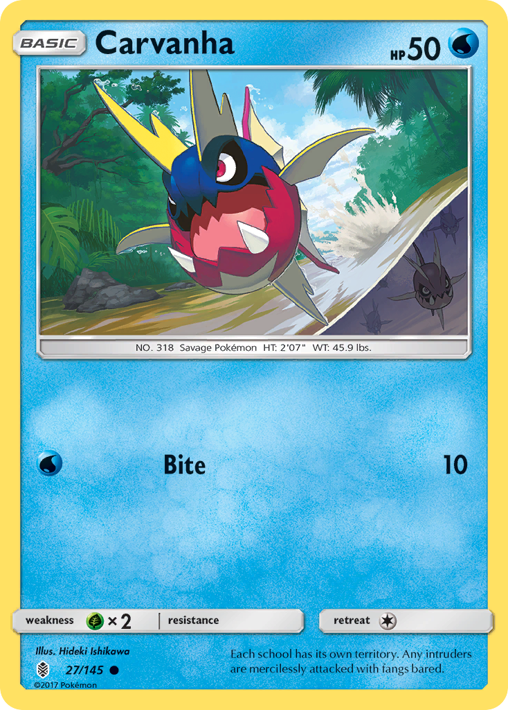 Carvanha (27/145) - Guardians Rising Pokémon Card