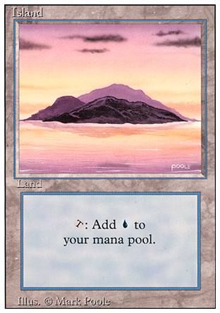 Island (Orange/Yellow Sky) (Revised Edition) Trading Card