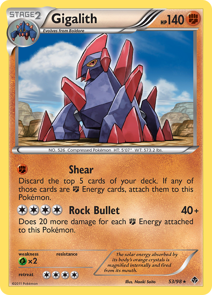 Gigalith (53/98) - Emerging Powers Pokémon Card