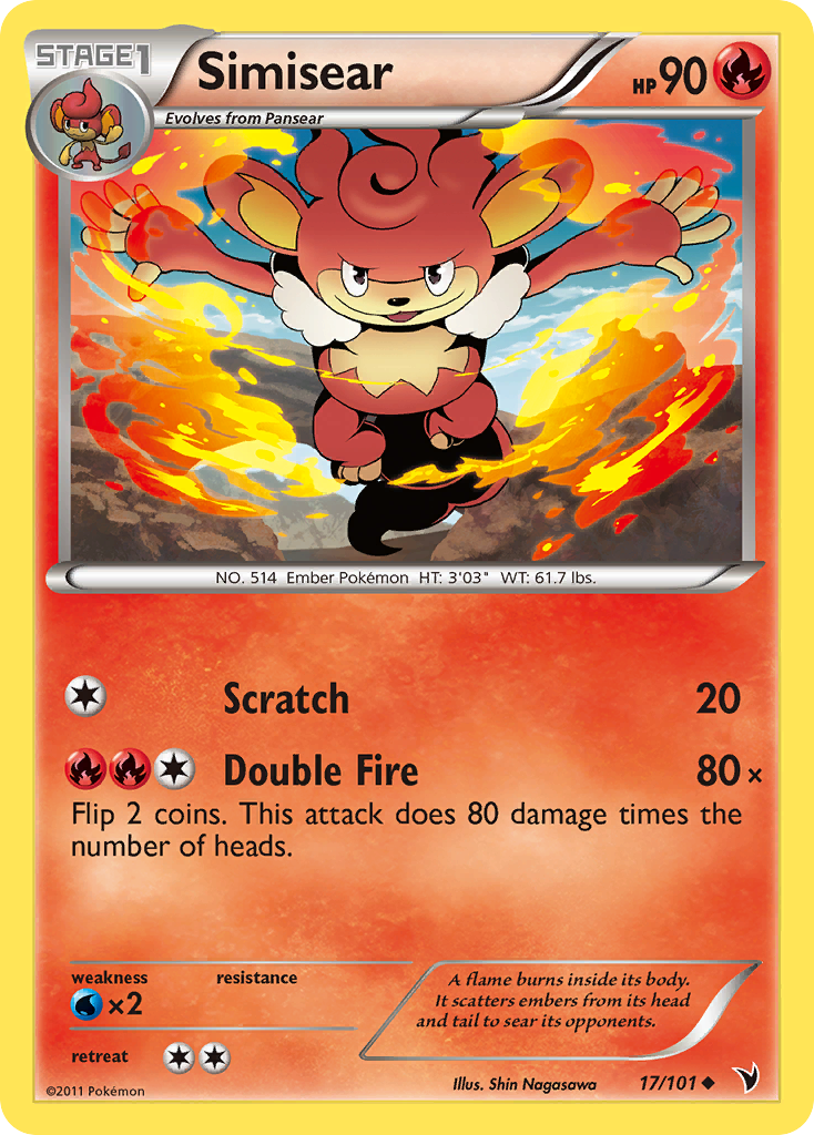 Simisear (17/101) - Noble Victories Pokémon Card