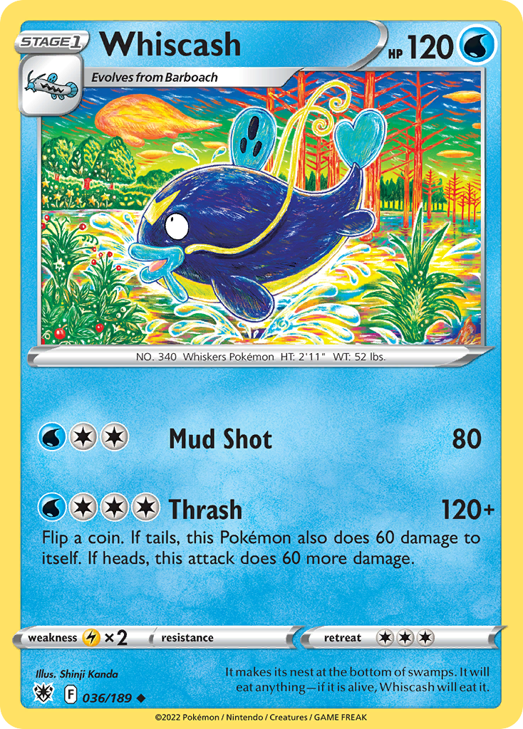 Whiscash (36/189) - Astral Radiance Pokémon Card