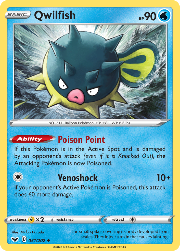 Qwilfish (51/202) - Sword & Shield Pokémon Card