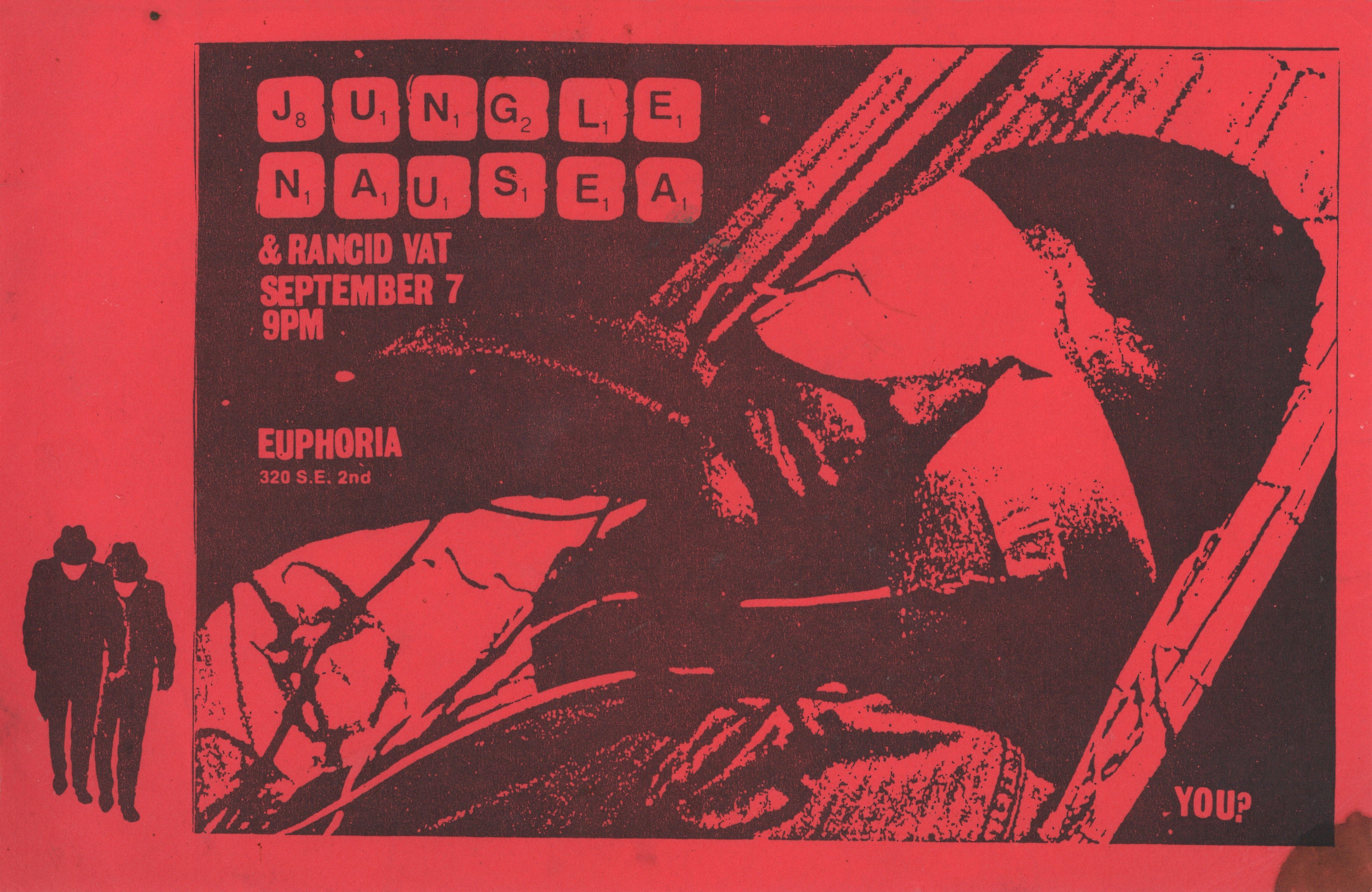 MXP-57.5 Jungle Nausea 1982 Euphoria Tavern  Sep 7 Concert Poster