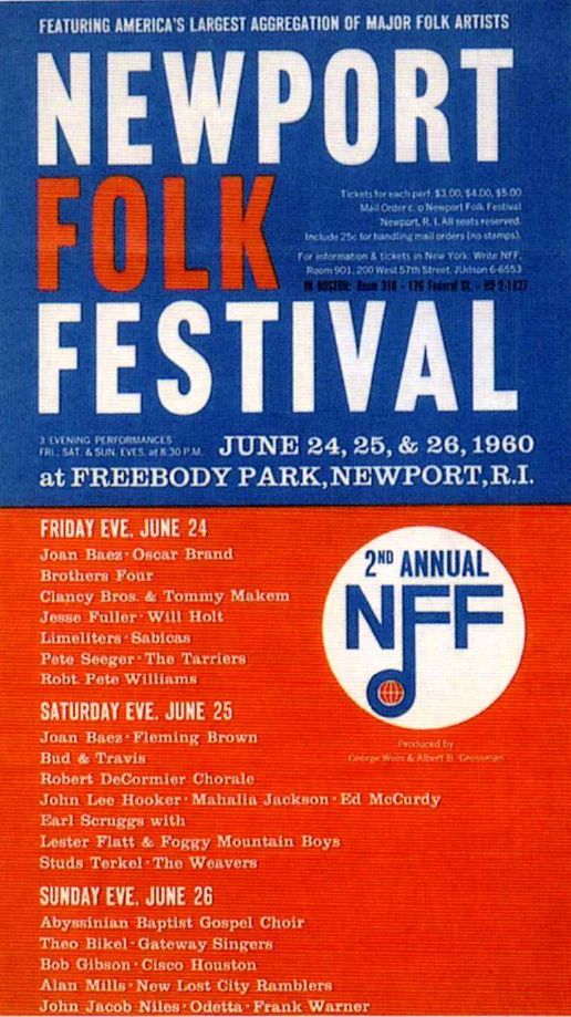 AOR-1.98 Second Newport Folk Festival 1960 Concert Poster