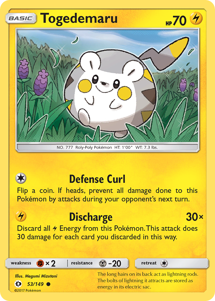 Togedemaru (53/149) - Sun & Moon Pokémon Card