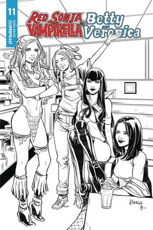 Red Sonja Vampirella Betty Veronica #11 (20 Copy Braga B&w Cover)