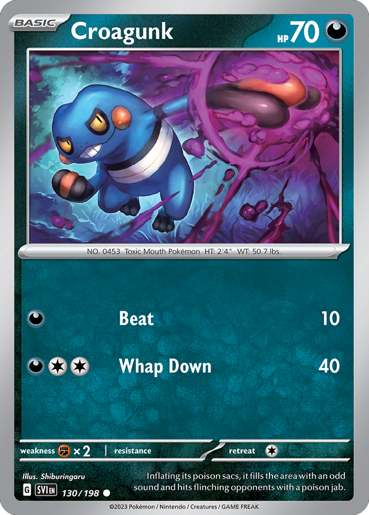 Croagunk (130/198) - Scarlet & Violet Pokémon Card