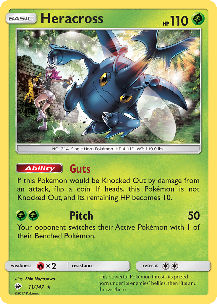 Heracross (11/147) - Burning Shadows Pokémon Card