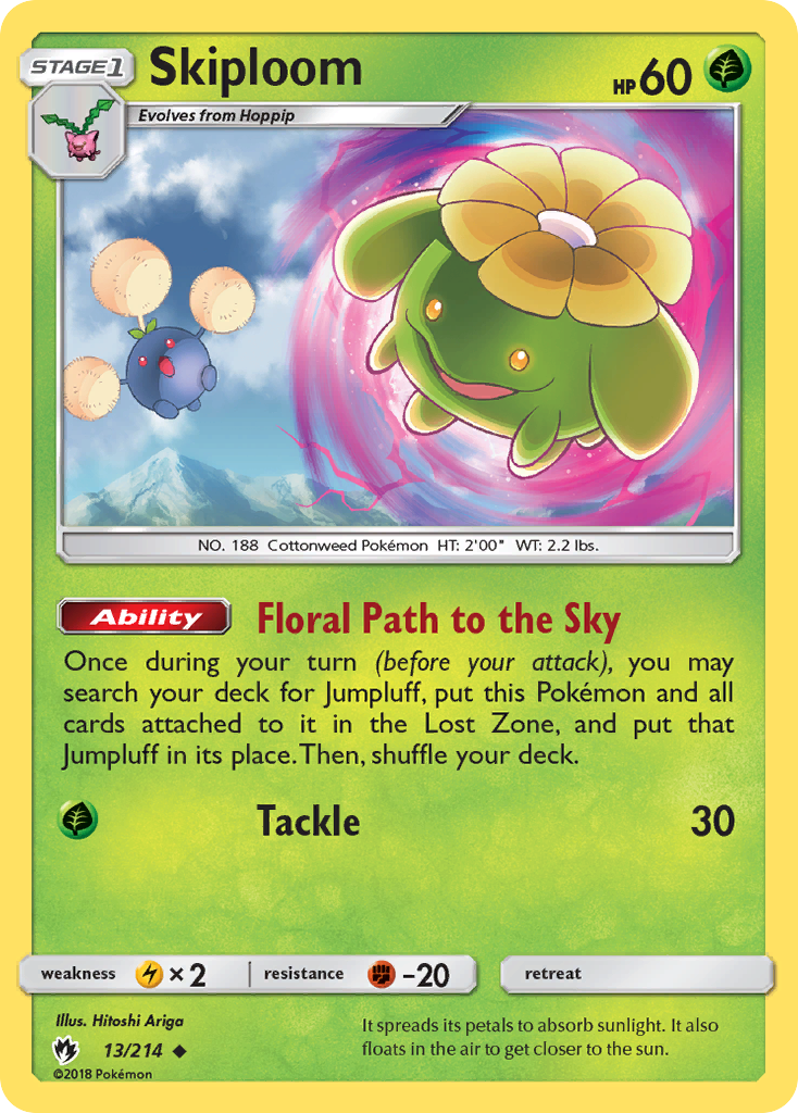 Skiploom (13/214) - Lost Thunder Pokémon Card