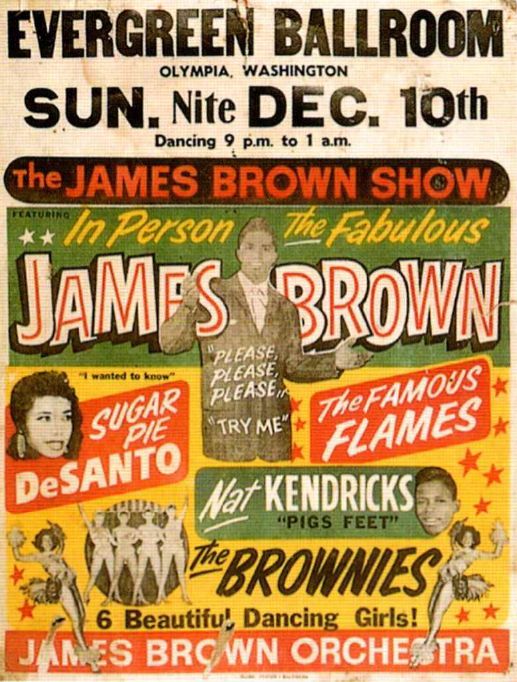 AOR-1.56 James Brown Evergreen Ballroom 1961 Concert Poster