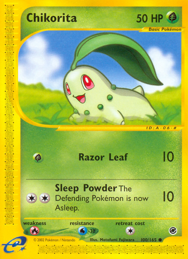 Chikorita (100/165) - Expedition Base Set Pokémon Card