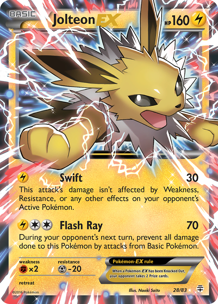 Jolteon EX (28/83) - Generations Pokémon Card