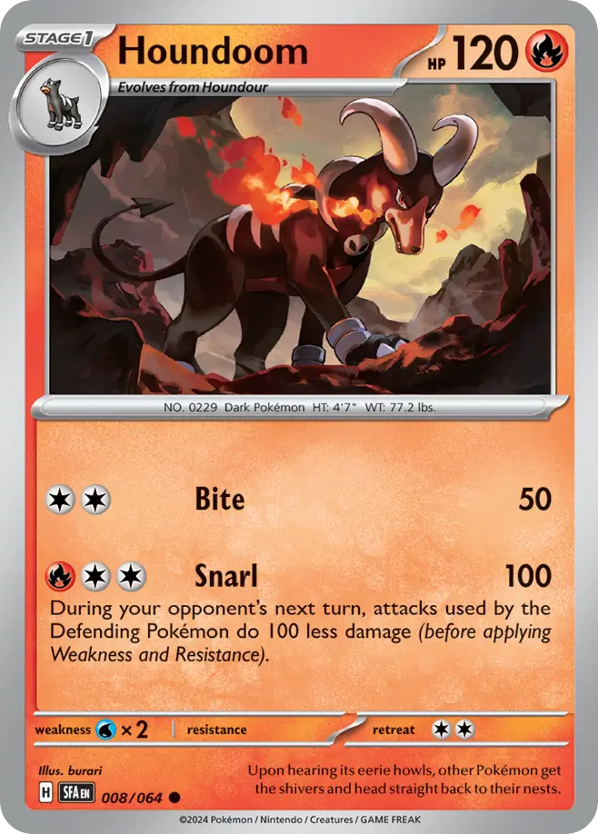 Houndoom (8/64) - Shrouded Fable Pokémon Card