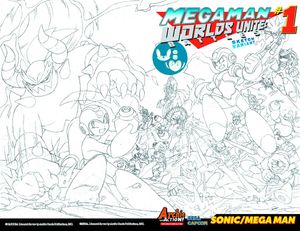Mega Man Worlds Unite Battles #1 (Sketch Variant Cover)
