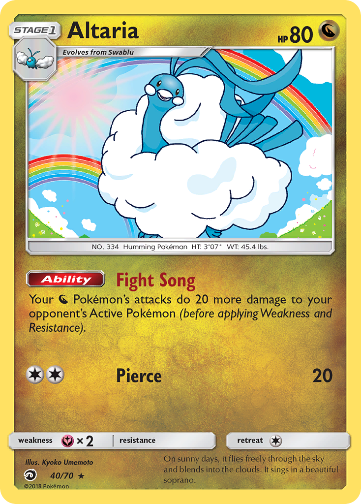 Altaria (40/70) - Dragon Majesty Pokémon Card