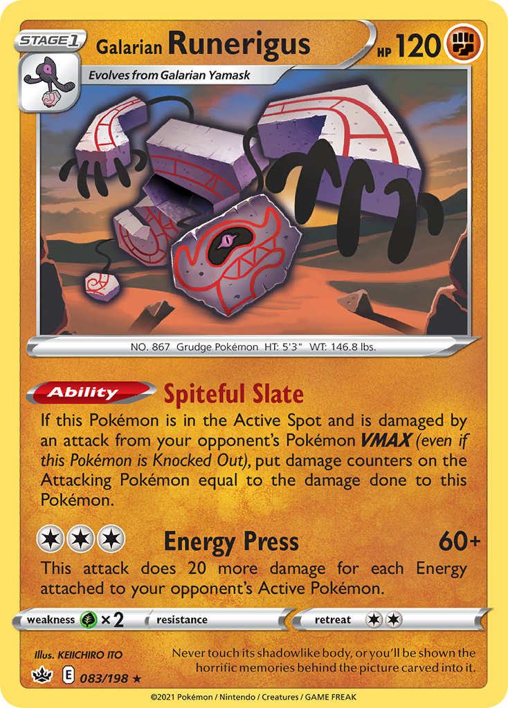 Galarian Runerigus (83/198) - Chilling Reign Pokémon Card