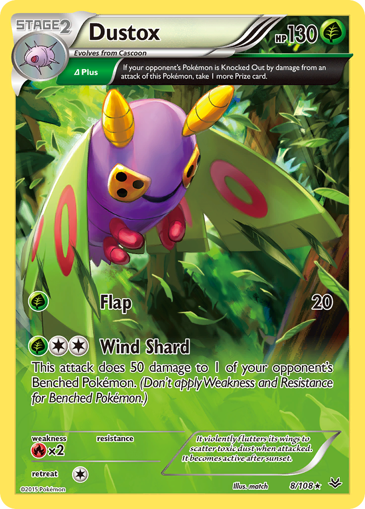 Dustox (8/108) - Roaring Skies Pokémon Card