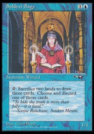 Soldevi Sage (Alliances) (Writing) Trading Card