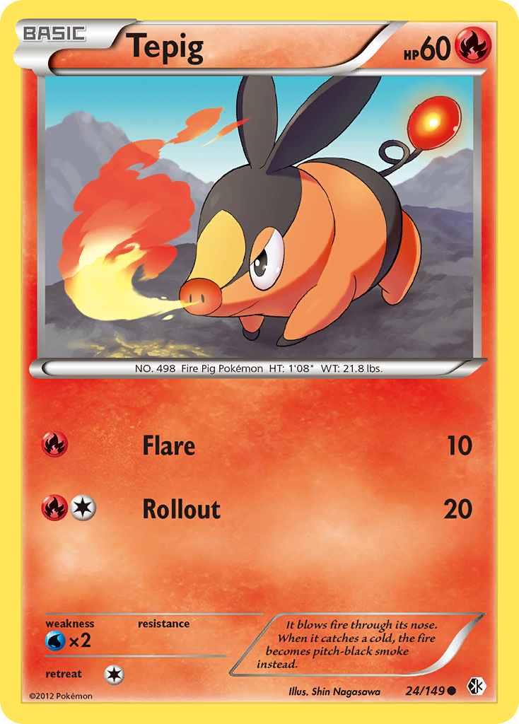 Tepig (24/149) - Boundaries Crossed Pokémon Card