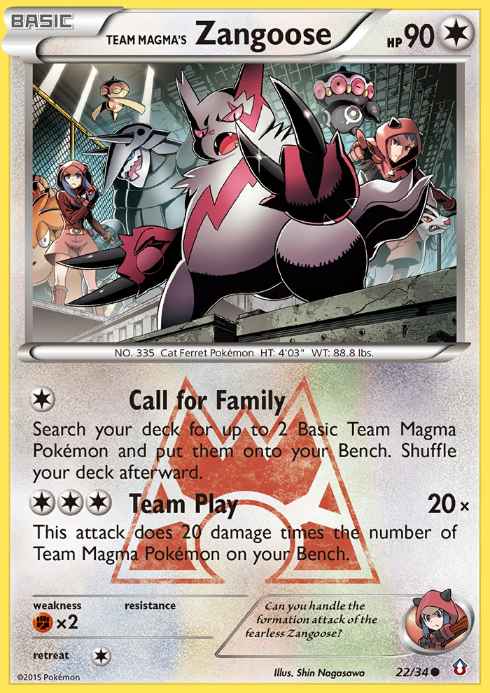 Team Magma's Zangoose (22/34) - Double Crisis Pokémon Card