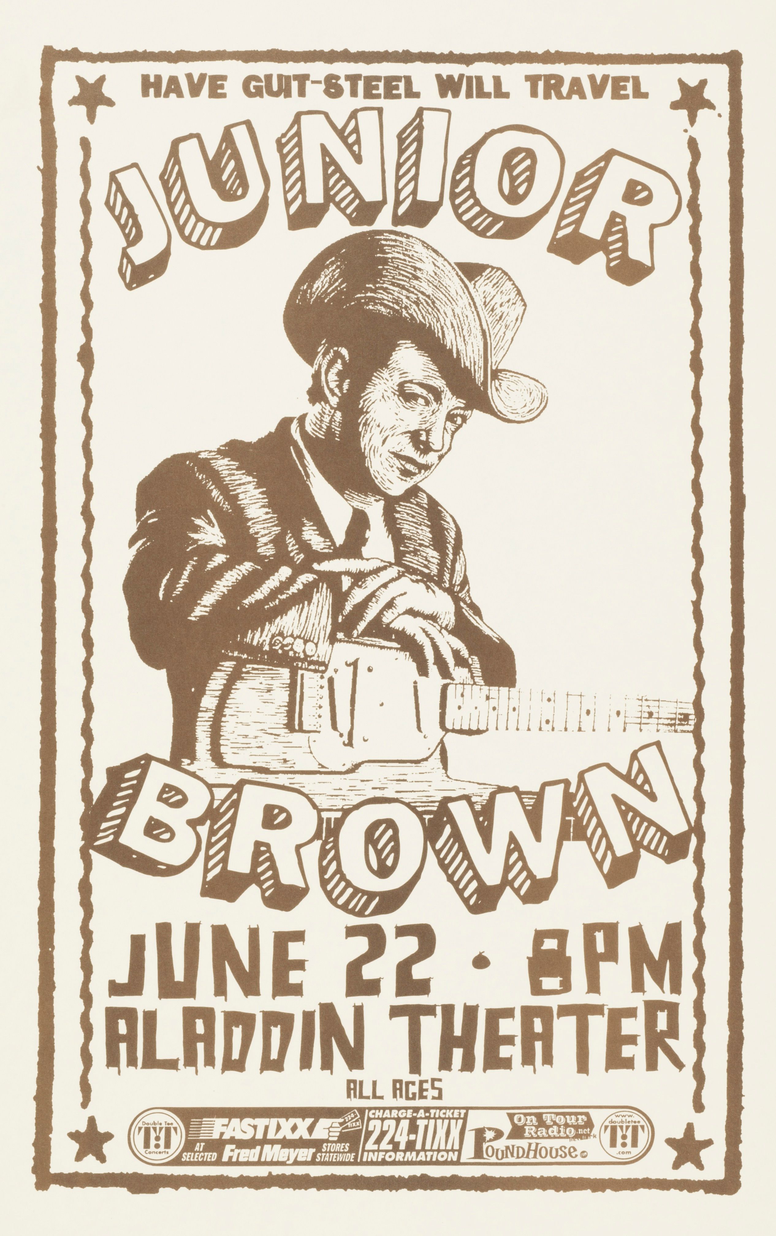MXP-274.3 Junior Brown Aladdin Theater 2000 Concert Poster