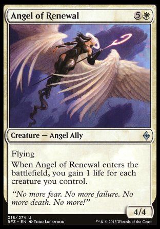 Angel of Renewal (Battle for Zendikar) Trading Card